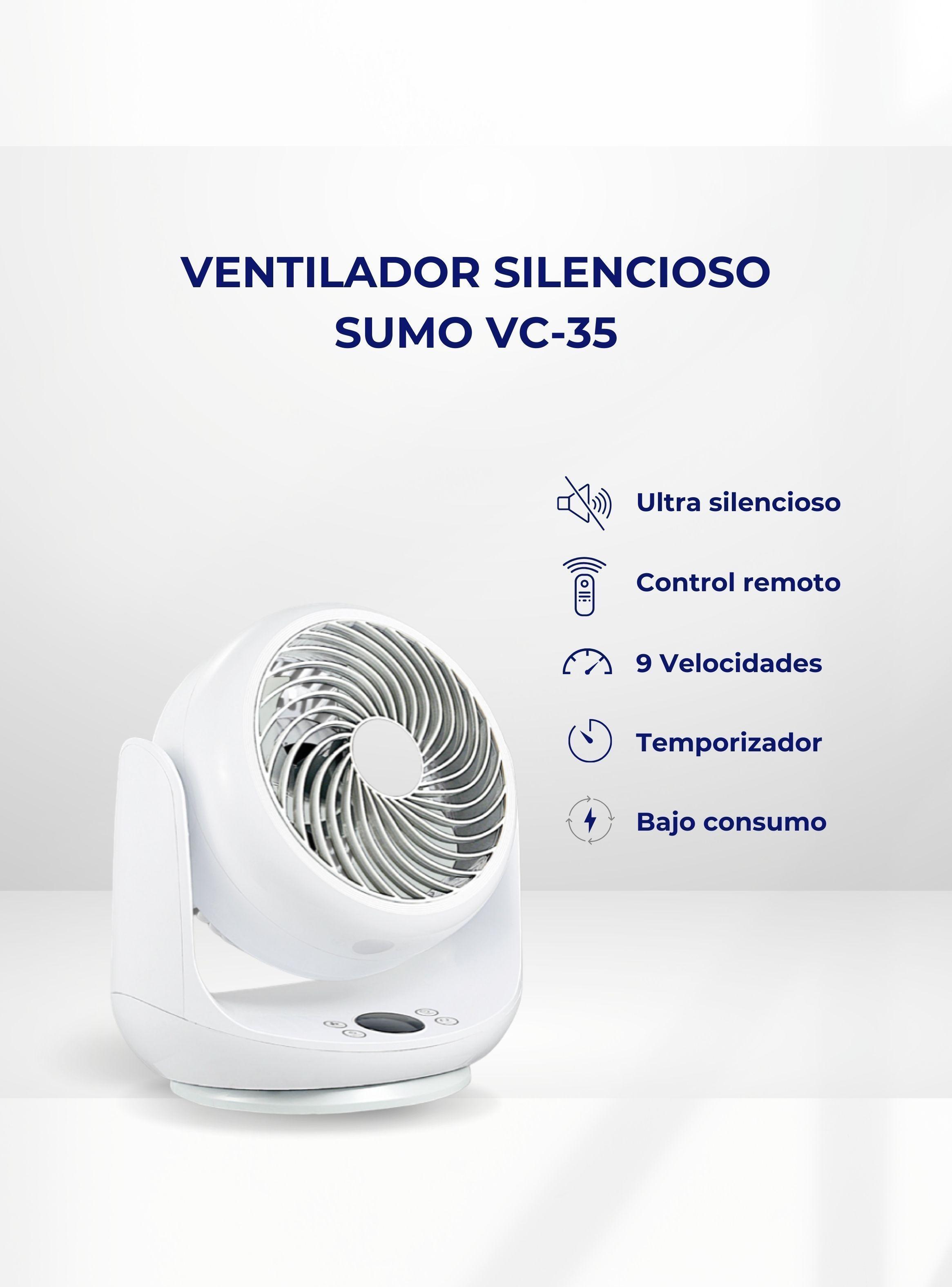 Ventilador silencioso de mesa con control remoto VC-35-1
