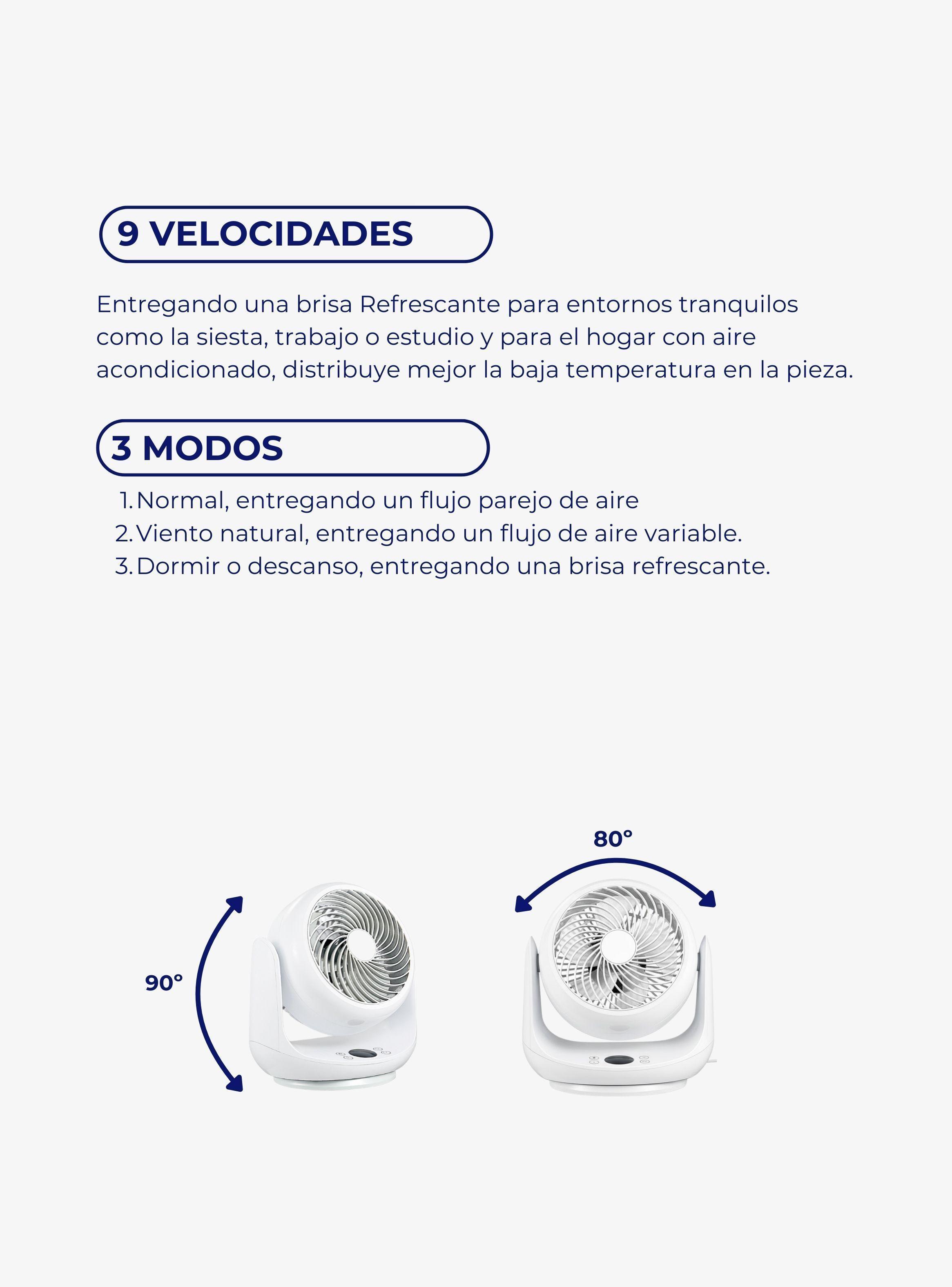 Ventilador silencioso de mesa con control remoto VC-35-2