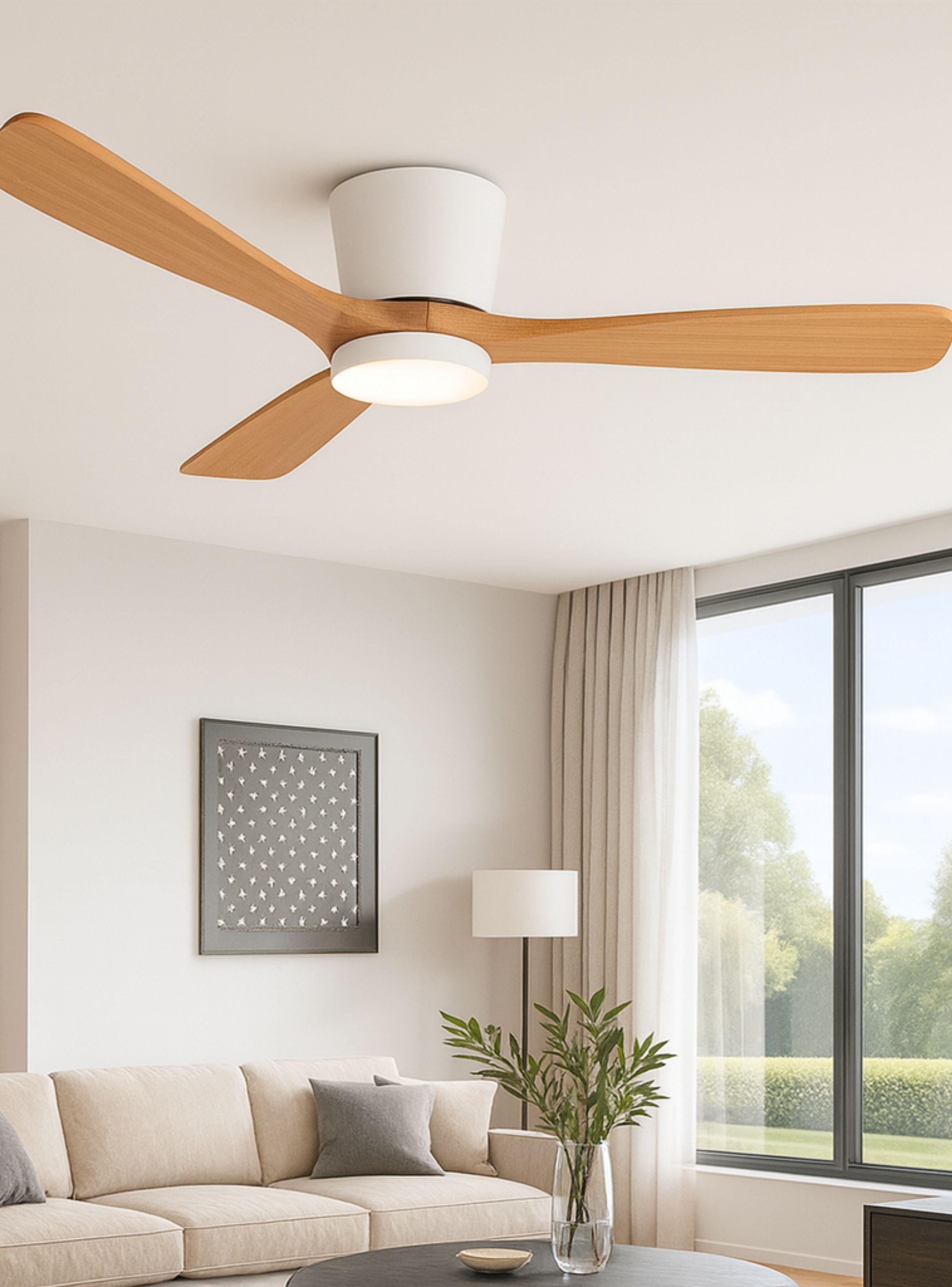 Ventilador de techo Sumo VT60 Blanco Led 52" 3 Aspas de madera natural-2