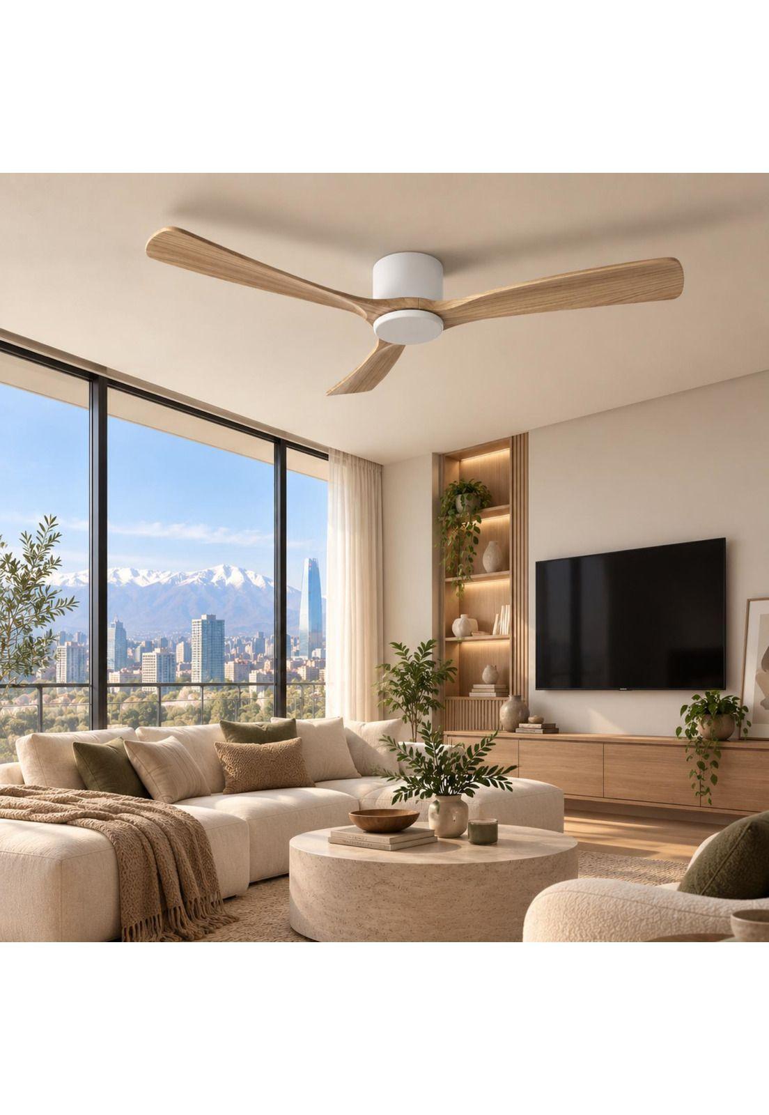 Ventilador de techo Sumo VT50 Blanco 52" 3 Aspas de madera natural-3