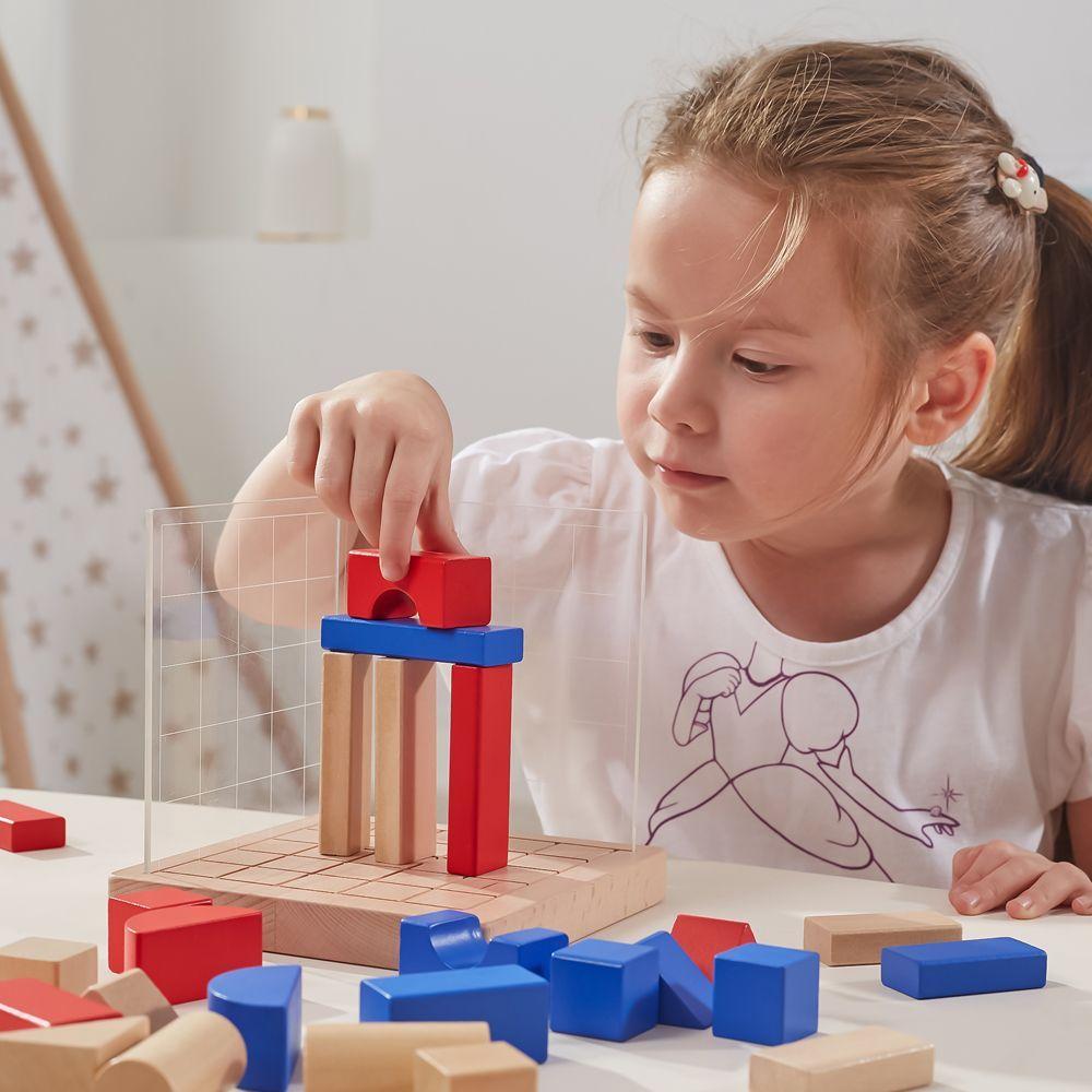 Juego De Bloques 3d De Construcción Hechos De Madera.-4