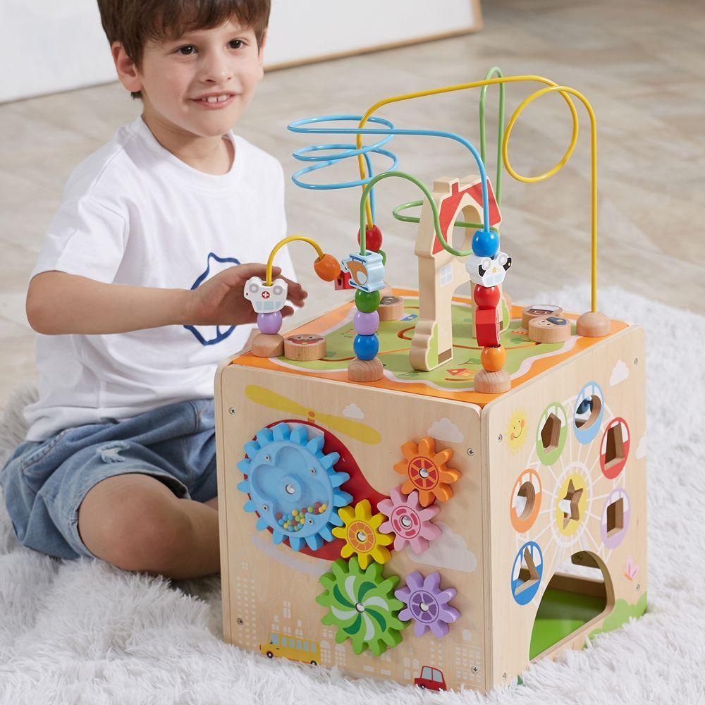 Caja actividades en madera  5 Juegos en 1.-6
