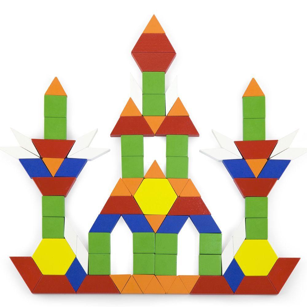 Juego De Bloques Geométricos De Madera. 250 Pzas.-2