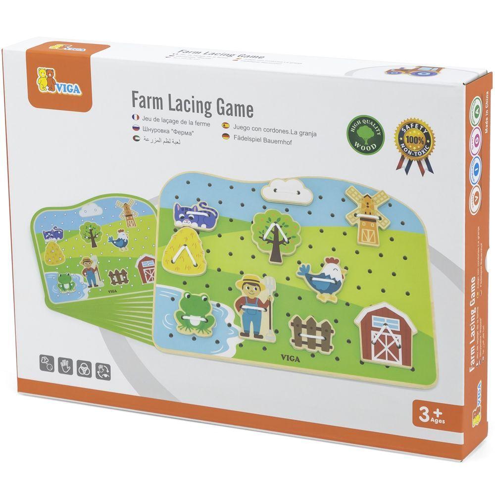 Juego De Enhebrar/enlazar. Temática: Granja.-3