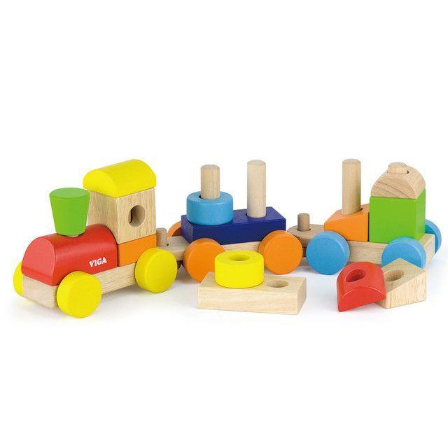 Juguete Madera Tren de Apilamiento 17 pz-1