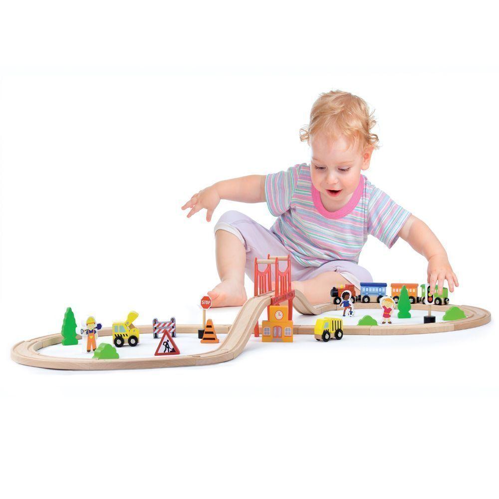 Juguete Madera Set tren 39 pz -2