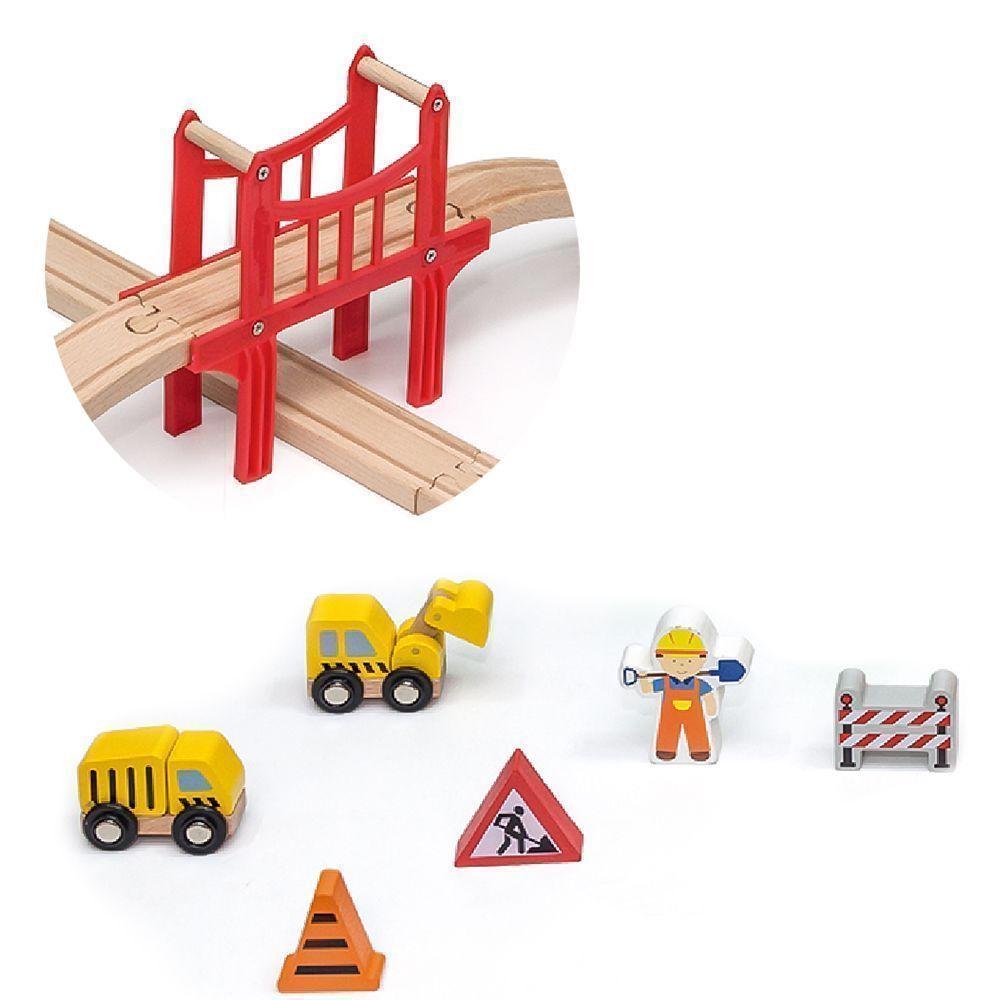 Juguete Madera Set tren 39 pz -3