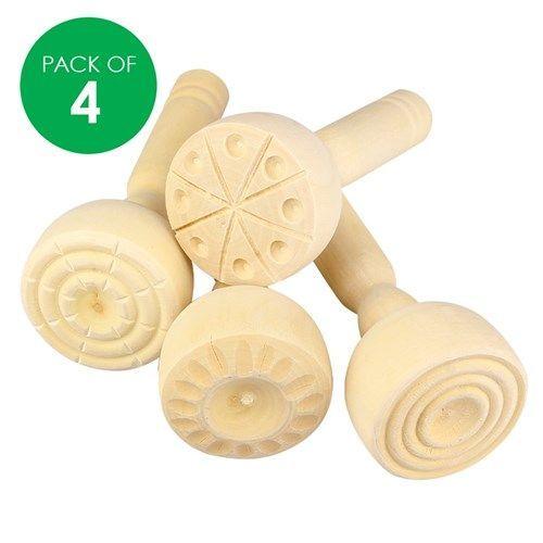 Timbres Estampadores Madera set 4 pz-2