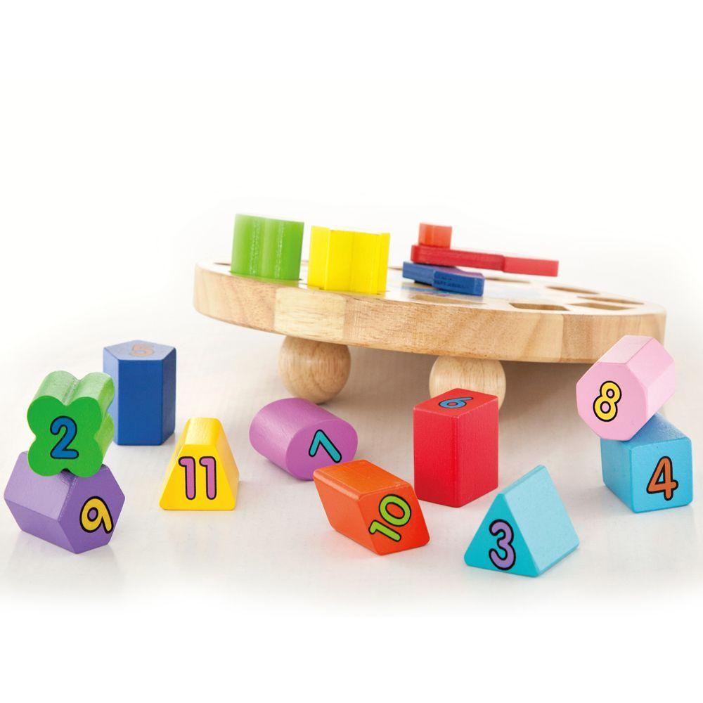 Juego Puzzle Relog De Madera Geométrico Con Formas.-3