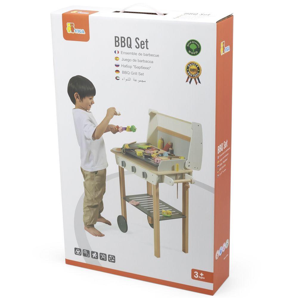 Set De Parrilla/asado De Juguete De Madera Con Accesorios-4