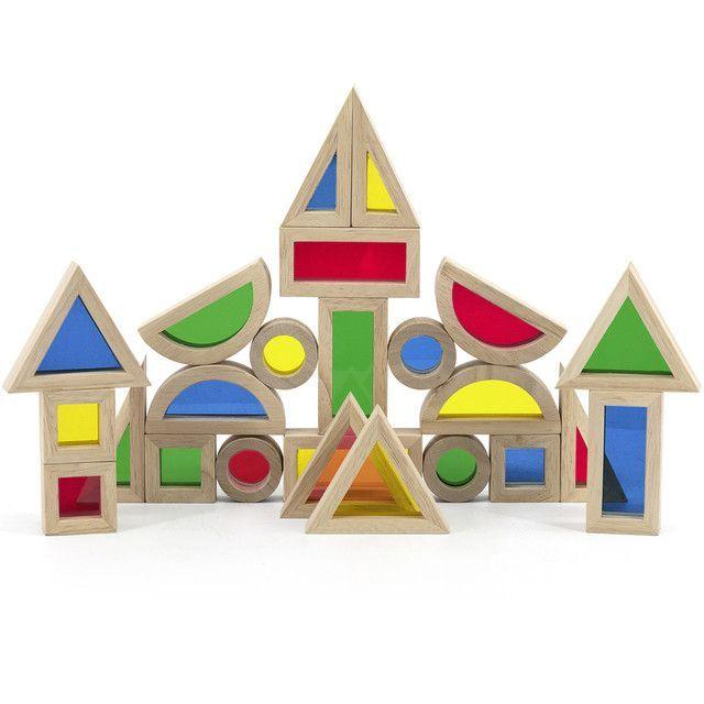 Juguete Madera Bloques con Ventanas Color 24 pz-0