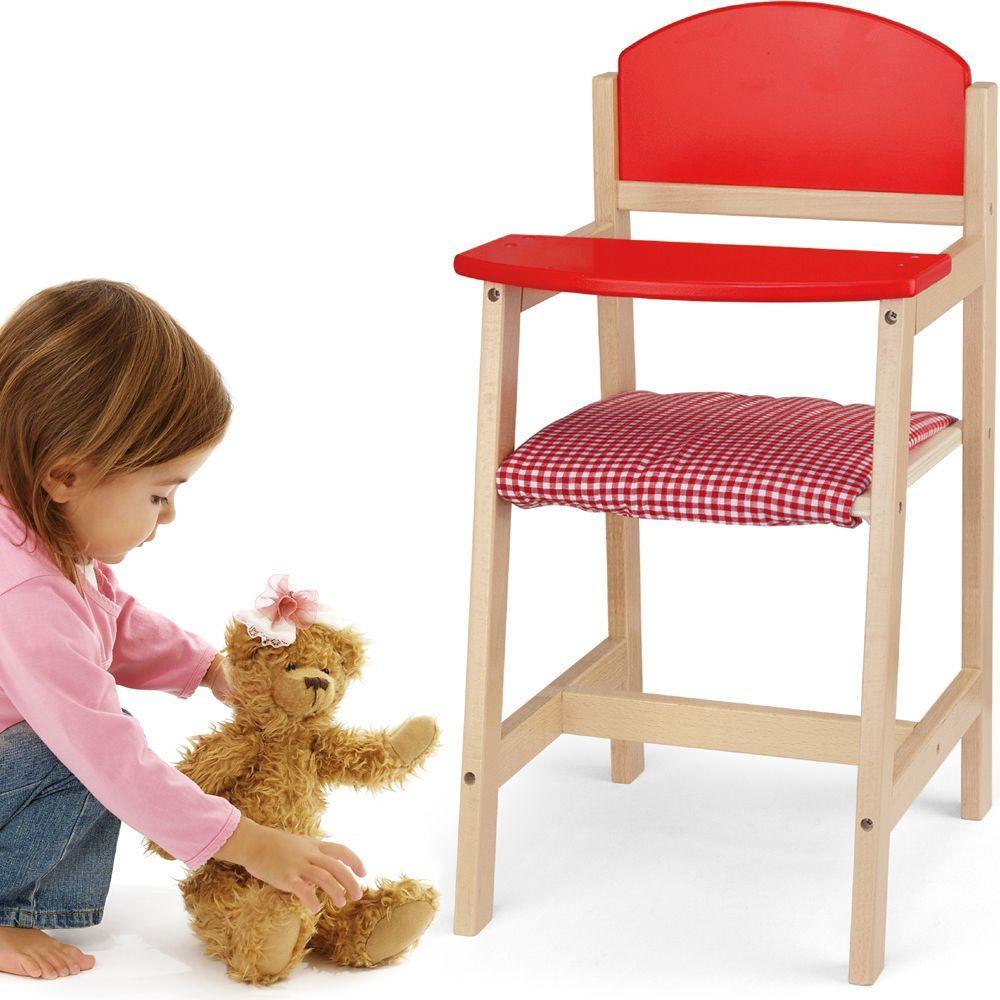 Silla Alta Para Muñecas. Silla Para Comer De Madera.-4