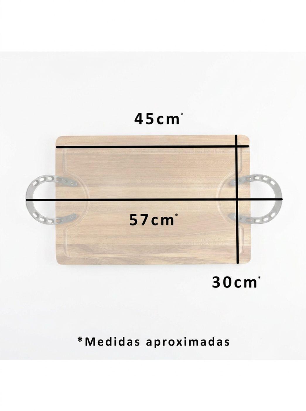Tabla Rustica Parrillero Experto con Herraduras 45x30 cm-2