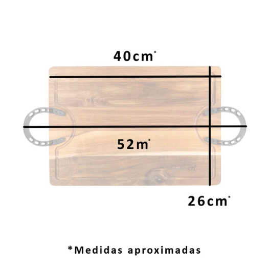Tabla Rustica Parrillero con Herraduras 40x26 cm-2