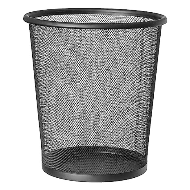 Basurero Metálico de Escritorio Grande Negro 12lt-0