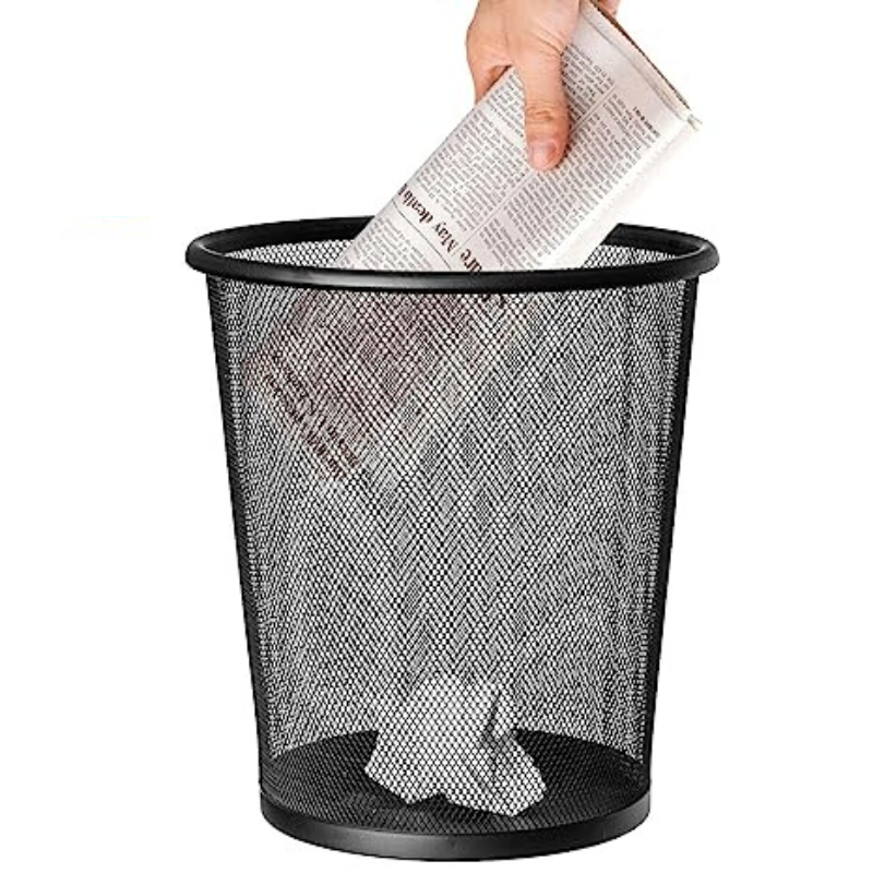 Basurero Metálico de Escritorio Grande Negro 12lt-1