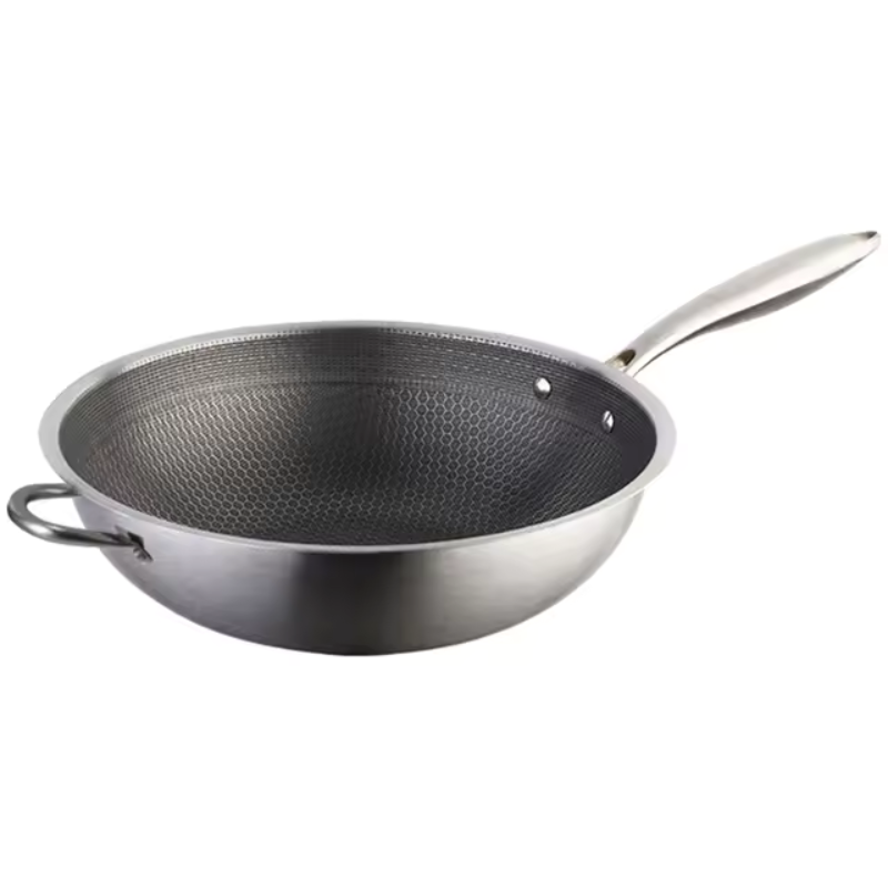 Wok Acero Inoxidable 34cm Antiadherente Panal Doble Asa Gas/Inducción-2