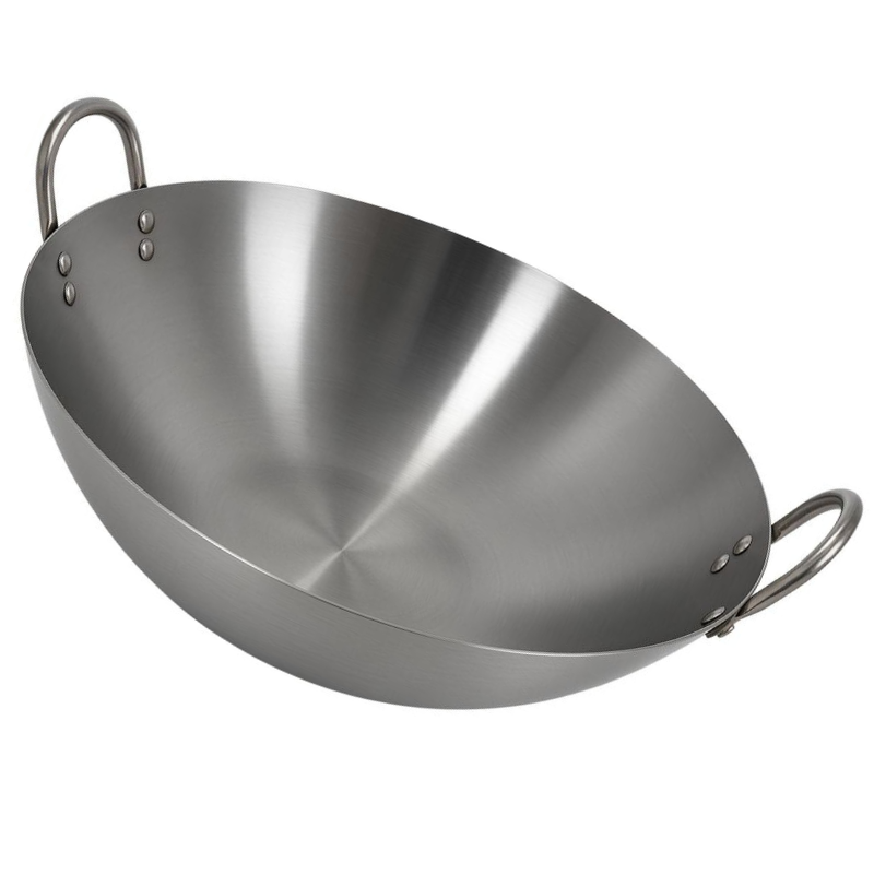 Wok Acero Inoxidable Profesional 40cm para Cocina Asiática Multiuso-2