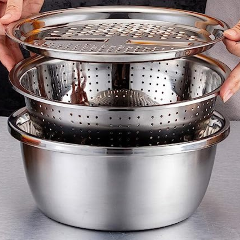 Set 1 Bowls 2 coladores Acero Inoxidable-2