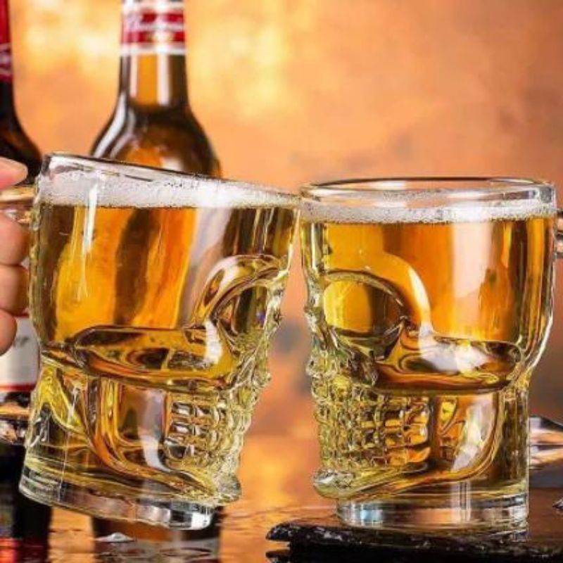 Set 6 Vasos Shoperos Calavera 540 ml para bebidas cervezas.-5