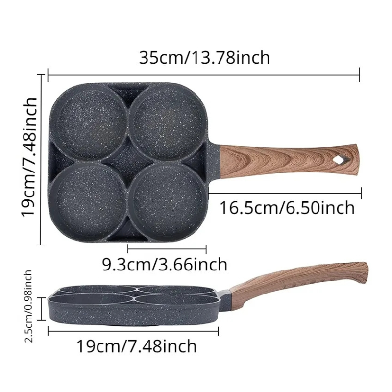 Sartén para desayunos multifuncional 4 en 1-4