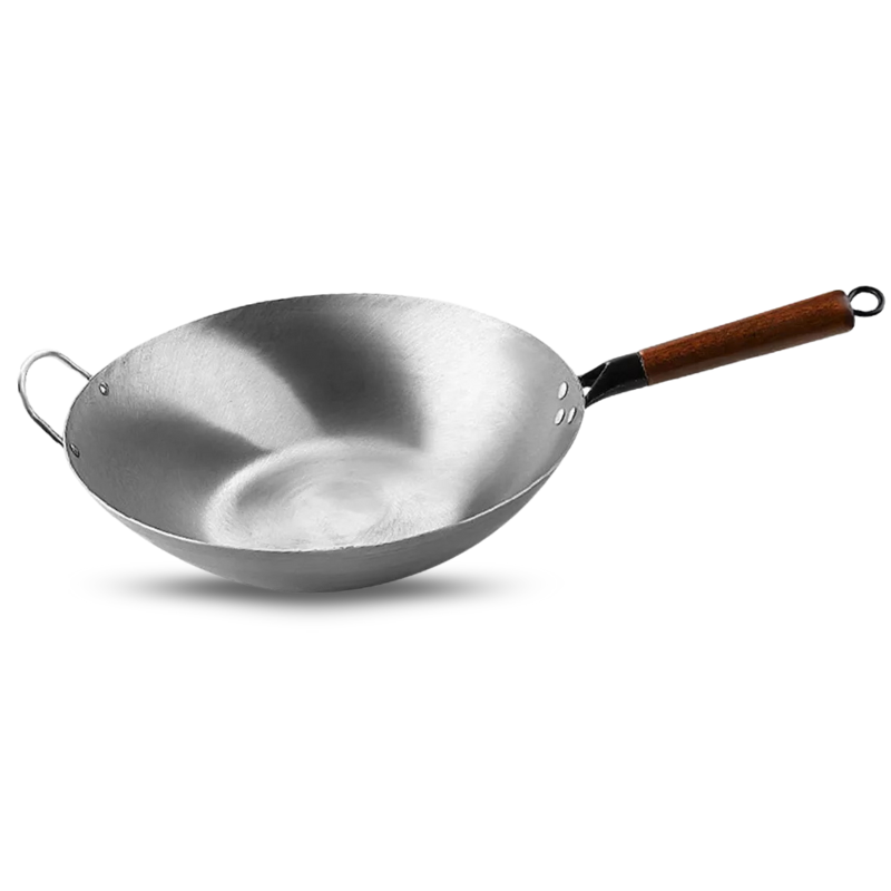 Wok tradicional chino de 34cm acero al carbono-0