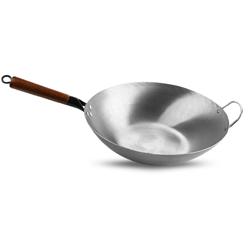 Wok tradicional chino de 34cm acero al carbono-1