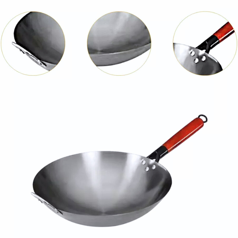 Wok tradicional chino de 34cm acero al carbono-2