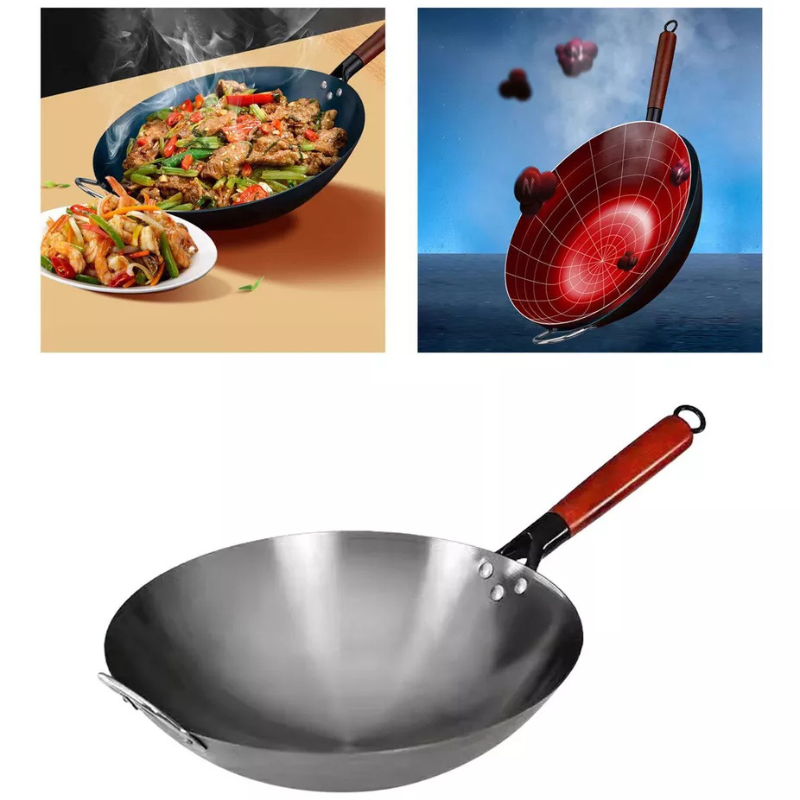 Wok tradicional chino de 34cm acero al carbono-3