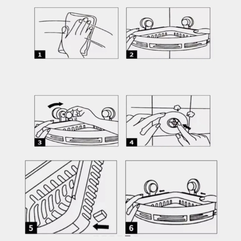 Organizador Bathlux Ventosa Succion Fuerte 4KG Estante Esquinero Sin Taladro-4
