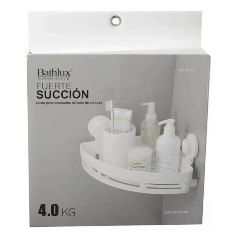 Organizador Bathlux Ventosa Succion Fuerte 4KG Estante Esquinero Sin Taladro-6