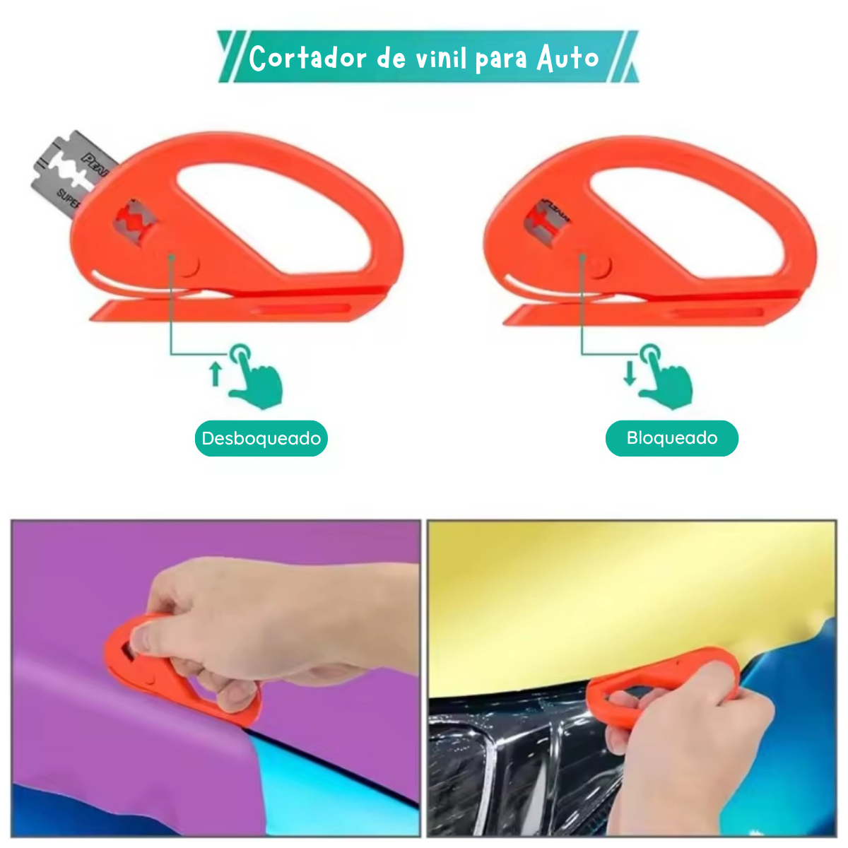 Kit Herramientas Instalacion Vinil Automotriz Espatula Cutter-4