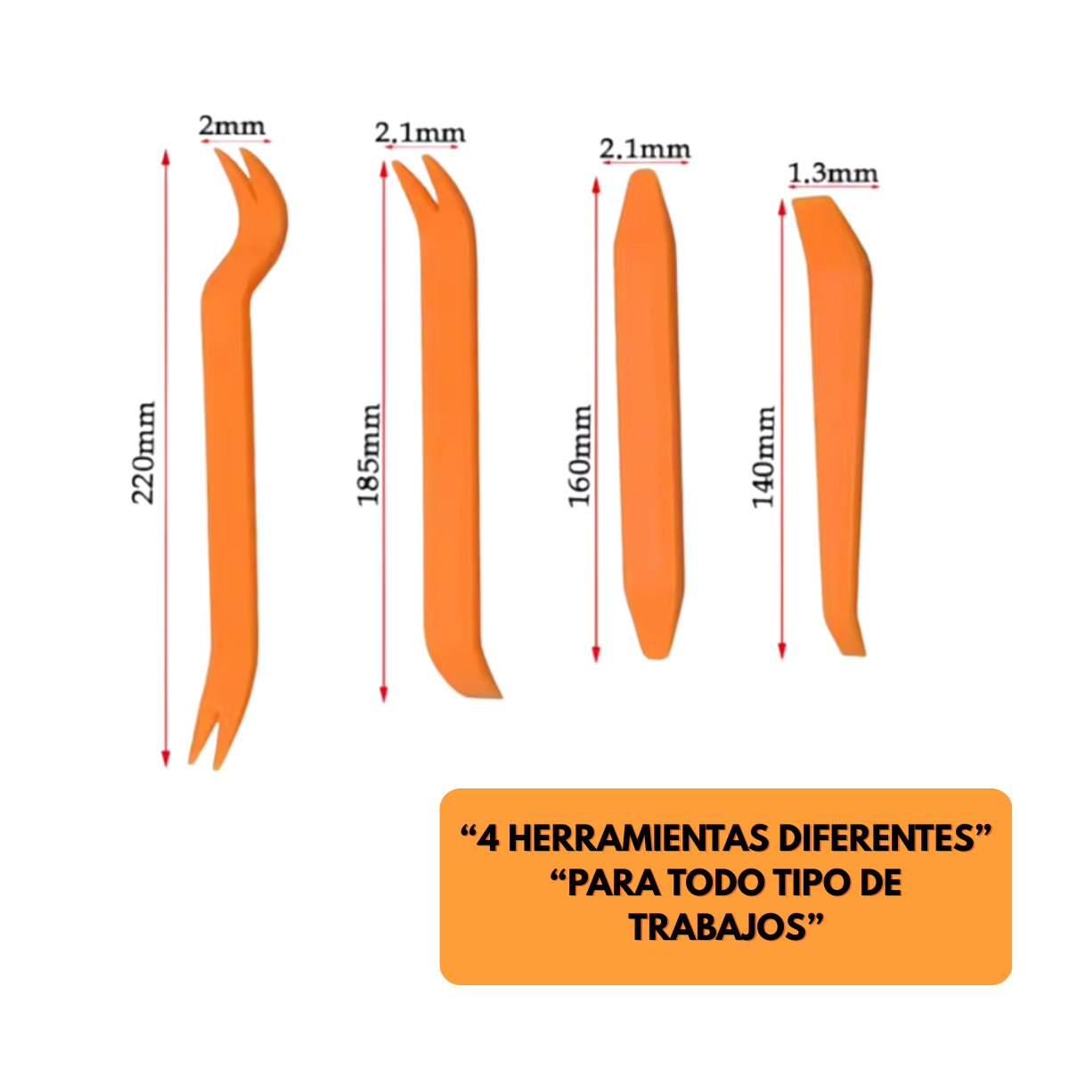 Kit Desmontaje Interior Auto 4 Piezas Herramientas Plasticas Paneles 4 piezas-4