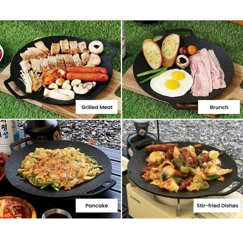 Sartén Coreano 34cm Parrilla Barbacoa Antiadherente Portátil.-7