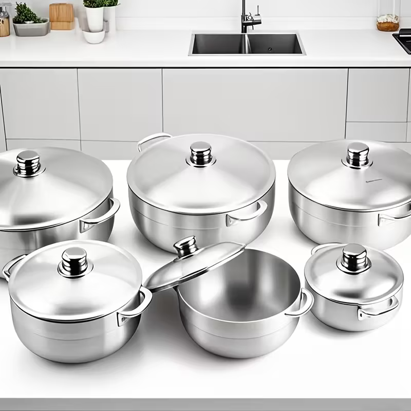 Juego Calderos Aluminio 12 Piezas Con Tapa Cocina Gas/Olla Fogón.-6