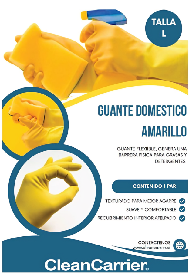 Guante Látex Doméstico Amarillo - 1 Par-2