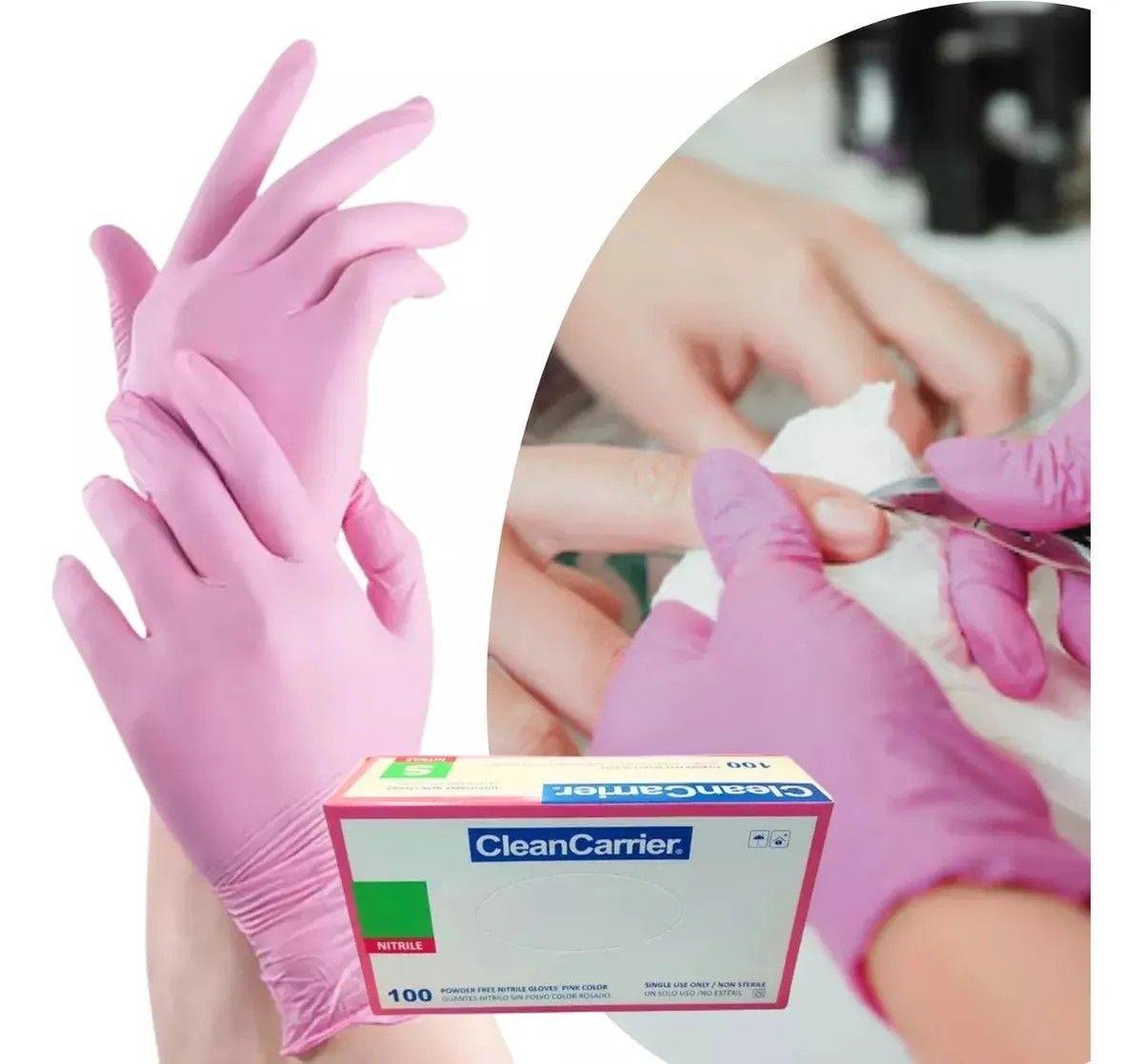 Guante Nitrilo Clean Carrier Caja De 100 Unidades Color Rosa-2