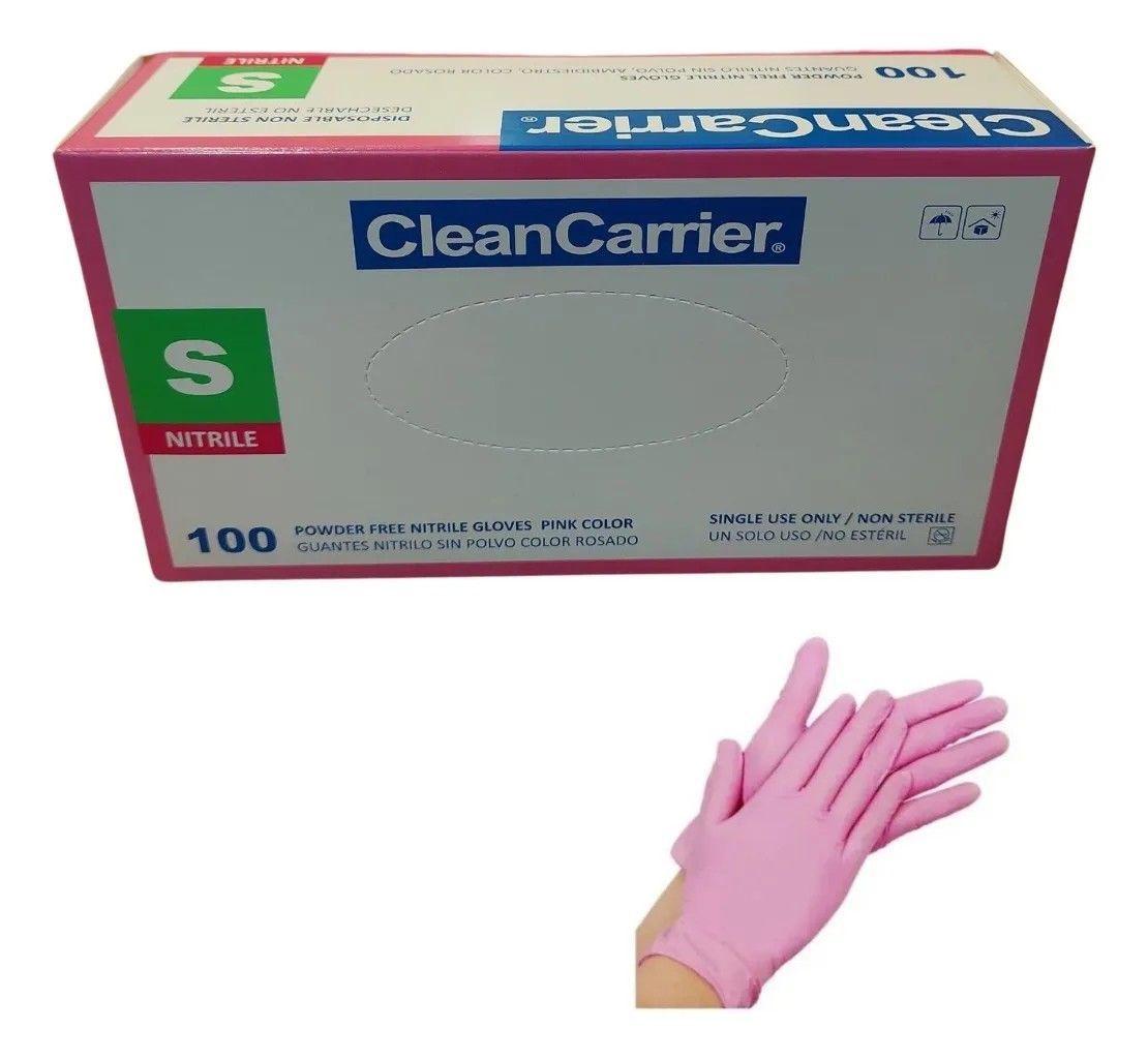 Guante Nitrilo Clean Carrier Caja De 100 Unidades Color Rosa-5