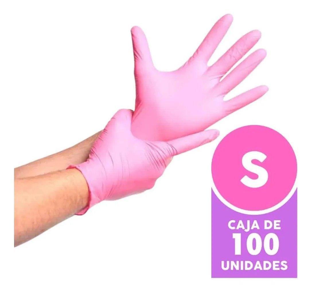 Guante Nitrilo Clean Carrier Caja De 100 Unidades Color Rosa-6