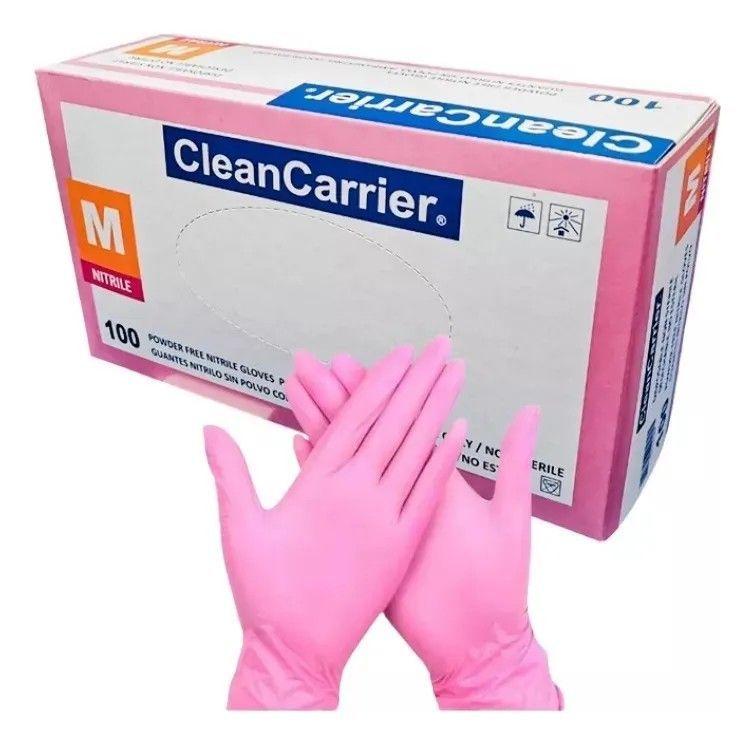 Guante Nitrilo Clean Carrier Caja De 100 Unidades Color Rosa-7