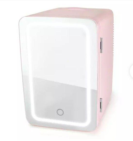 Mini Refrigerador Skincare maquillaje FríoCalor Espejo y Luz-2