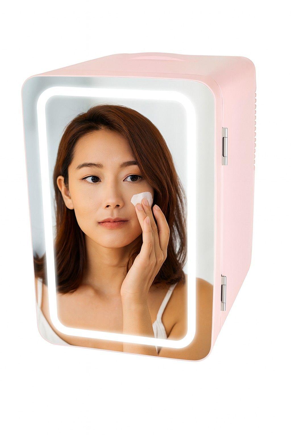 Mini Refrigerador Skincare maquillaje FríoCalor Espejo y Luz-5