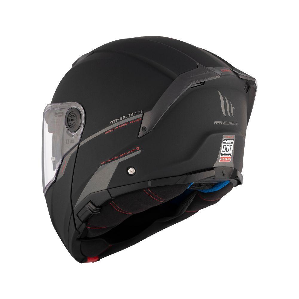 Casco MT Atom 2 SV Solid A1 Negro Mate + Pinlock-3