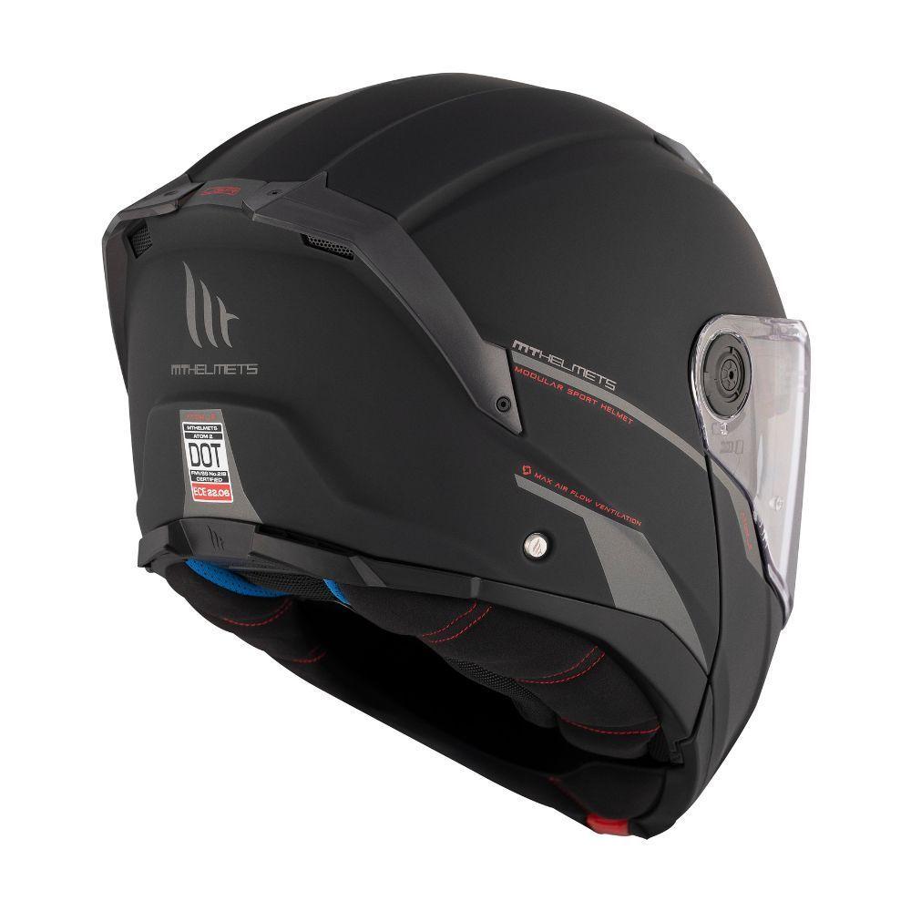 Casco MT Atom 2 SV Solid A1 Negro Mate + Pinlock-4