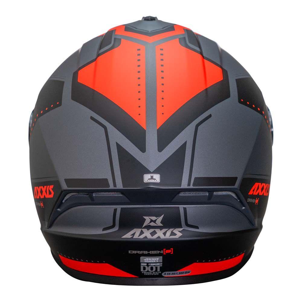 Casco De Moto Axxis Draken Sonar B15 Rojo Fluor Mate-4