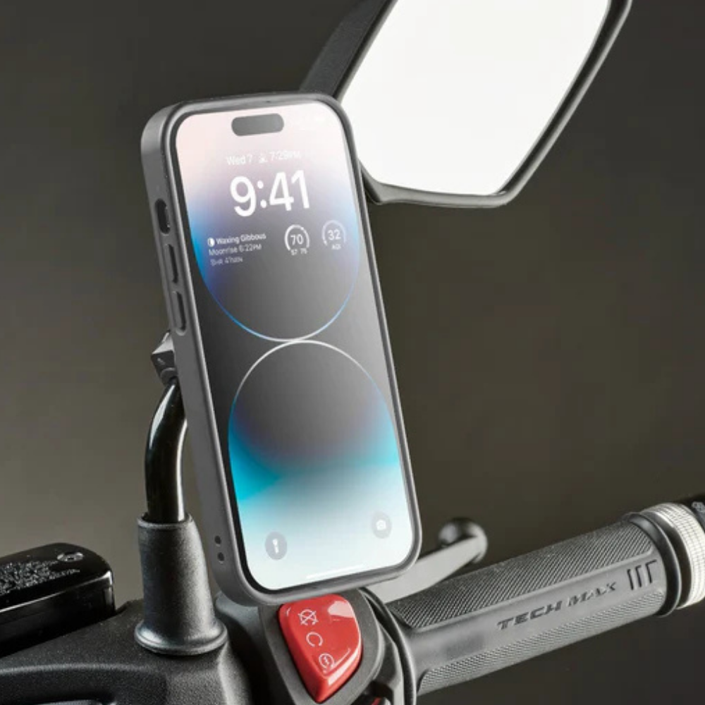 Soporte Moto Espejo Interphone Quiklox Enganche Rápido-5