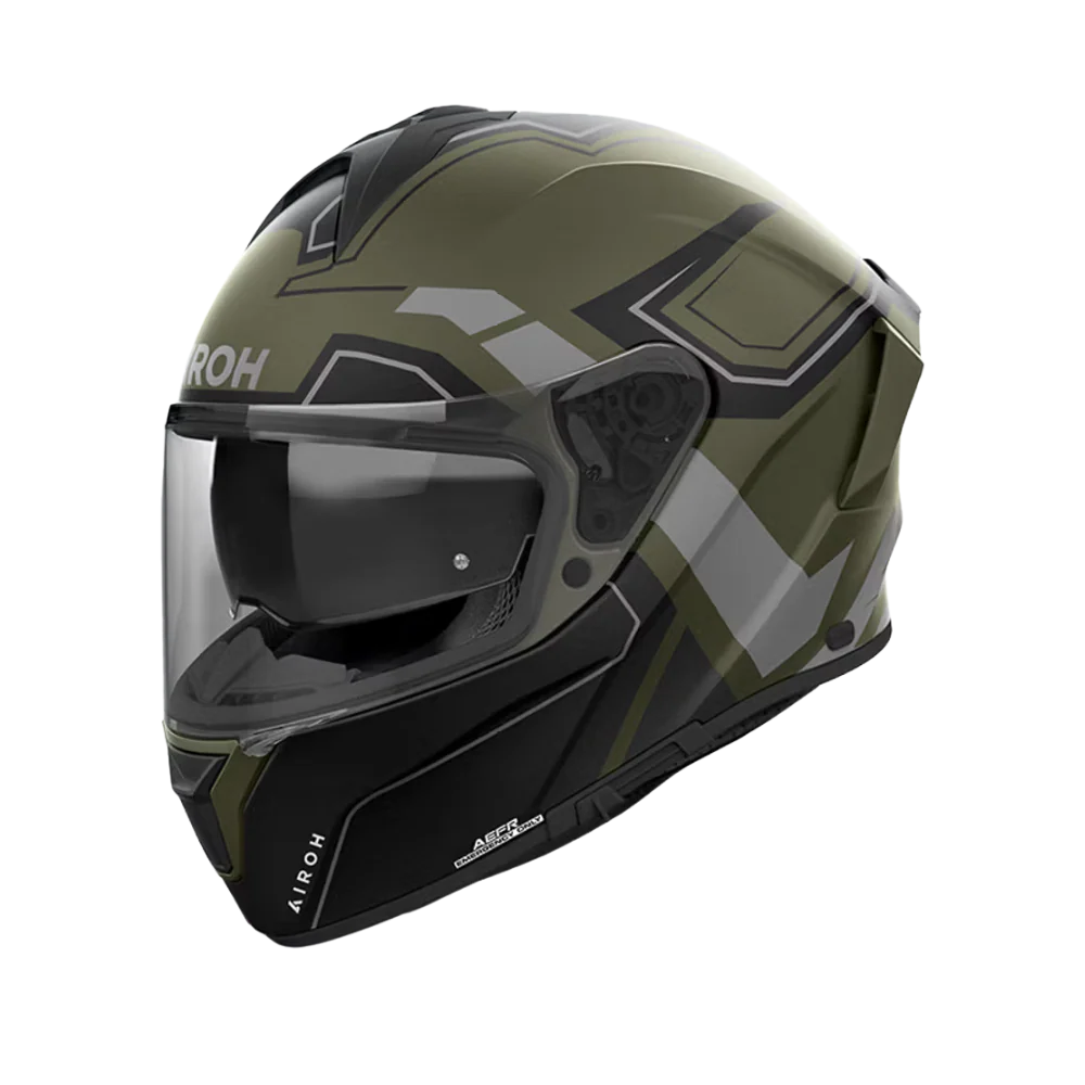 Casco para moto Airoh Spark 2 Dart Militar verde Mate-1