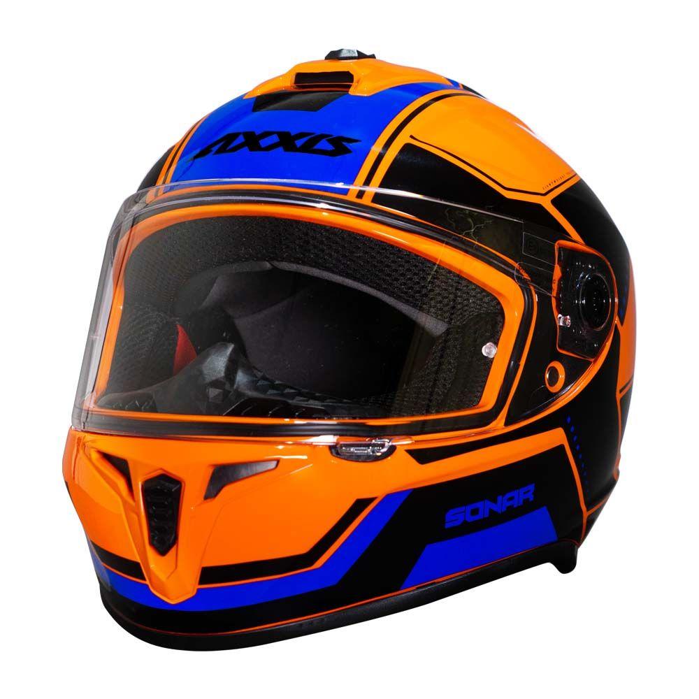 Casco De Moto Axxis Draken Sonar C4 Naranja Brillo-1