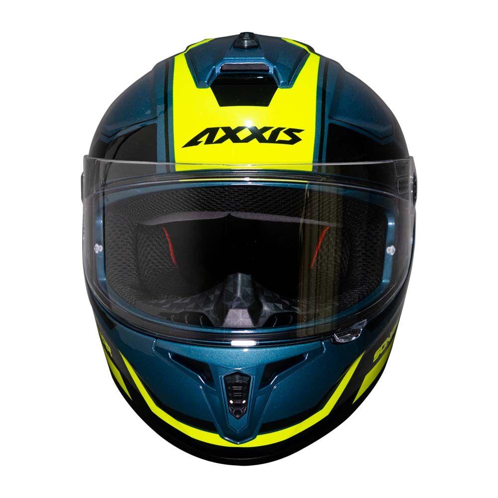 Casco De Moto Axxis Draken S Sonar E17 Azul Brillo-3
