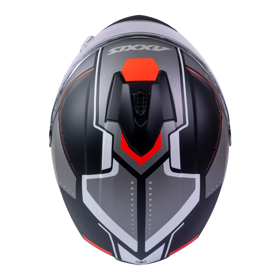 Casco para moto Axxis FF112C Draken S Sonar B15 Rojo Fluor Mate-4